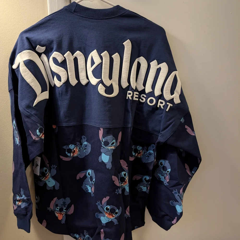 Disney Unisex Spirit Jersey Blue Stitch Long Sleeve Shirt Unisex NWT - Picture 4 of 9